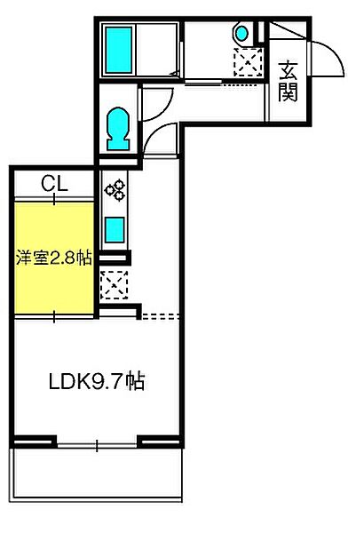 ディール北浦和I ｜埼玉県さいたま市浦和区北浦和5丁目(賃貸アパート1LDK・2階・34.00㎡)の写真 その2