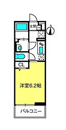 リブリ・さいたま新都心 1階1Kの間取り
