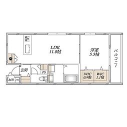 (仮称)大宮区宮町メゾン 1LDKの間取図画像