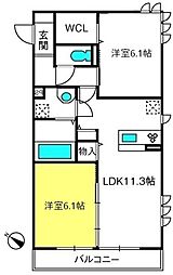 本郷の杜ラウン 2LDKの間取図画像