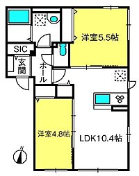 ラピスラズリ 2LDKの間取図画像