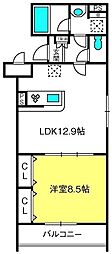 エトワール 1LDKの間取図画像