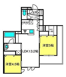 フランメゾン武蔵浦和 2LDKの間取図画像