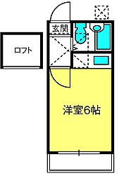 ルボランハイツ ワンルームの間取図画像