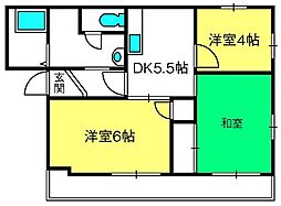 エスポワールC 3DKの間取図画像