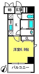 Blance'OMIYA 1Kの間取図画像