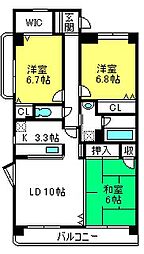 パークサイド末広 3LDKの間取図画像