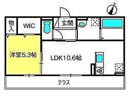 ルミエール 1LDKの間取図画像