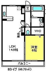グランシャリオD 1LDKの間取図画像