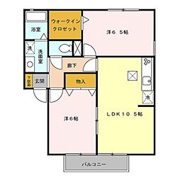 メルベーユ・メゾン 2LDKの間取図画像