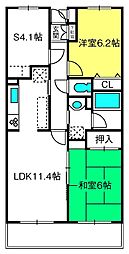 スターコート北浦和 2SLDKの間取図画像