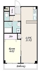 K&S 1LDKの間取図画像