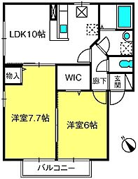 サンパティークB館 2LDKの間取図画像