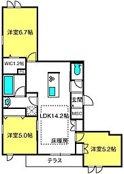 ユーゲントリヒト 3LDKの間取図画像
