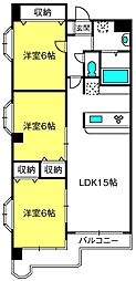 ディアコート参番館 3LDKの間取図画像