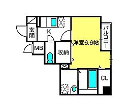 グランドール南与野 1Kの間取図画像
