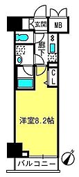 AcseedsTower新都心 1Kの間取図画像