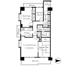 大宮大門パーク・ホームズ 2SLDKの間取図画像
