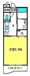 エターナル南与野 1Kの間取図画像