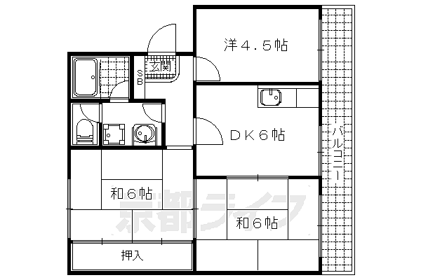 メゾンヤマギワ 202｜滋賀県大津市勧学1丁目(賃貸マンション3DK・2階・50.04㎡)の写真 その2