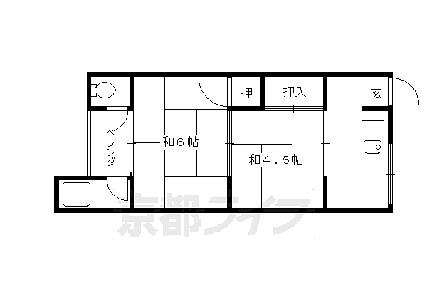 宮本ハイツ 101｜京都府京都市伏見区向島二ノ丸町(賃貸アパート2K・1階・32.24㎡)の写真 その2