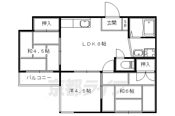 ヴィエント北花山 507｜京都府京都市山科区北花山大林町(賃貸マンション3LDK・5階・54.54㎡)の写真 その2