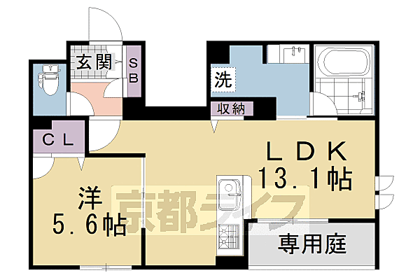 Ｃｏｍｆｉｅｌｄ　シャーメゾン 101｜京都府京都市伏見区竹田内畑町(賃貸マンション1LDK・1階・46.26㎡)の写真 その2