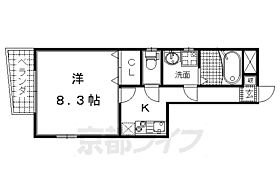 デメテル藤森 1-A ｜ 京都府京都市伏見区深草直違橋北1丁目（賃貸アパート1K・1階・28.00㎡） その2