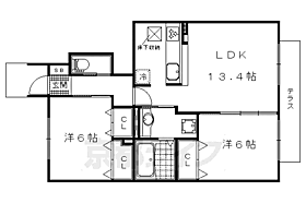 アロサール 103 ｜ 滋賀県大津市滋賀里2丁目（賃貸アパート2LDK・1階・59.55㎡） その2