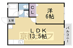シャトル石山A 1LDKの間取図画像