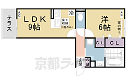 ＢＲＡＮＳＩＡ膳所 1階1LDKの間取り