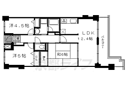 京阪宇治線 木幡駅 徒歩5分の賃貸マンション 3階3LDKの間取り