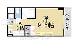 カルテットＫＯＢＯＲＩ　Ｂ棟 308 3階1Kの間取り
