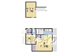 メゾン島 1Kの間取図画像