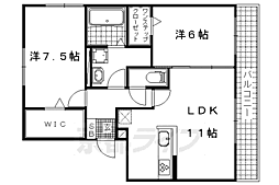 ユートピア 1階2LDKの間取り