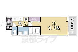 八代荘 1Kの間取図画像