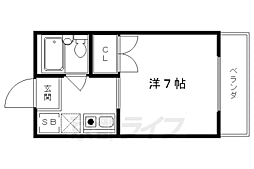 向島スタジオフラッツ 1階1Kの間取り