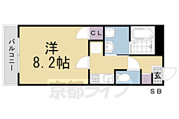 ＣＲＥＤＯＲ伏見丹波橋 5階1Kの間取り