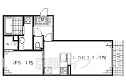ヴィラ・グレイスグリーン 2階1LDKの間取り