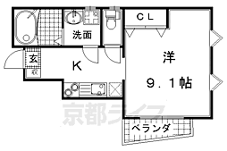 デメテル藤森 1階1Kの間取り