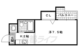 カティー2 1Kの間取図画像