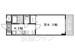 エスポワール京都 1Kの間取図画像