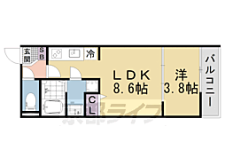 グランデコート御陵天徳町 406 4階1LDKの間取り