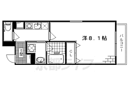 コテージタケダ 1Kの間取図画像