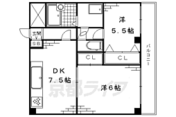 EIKOハイツ 2DKの間取図画像