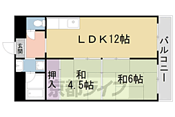シャトー高野 2LDKの間取図画像