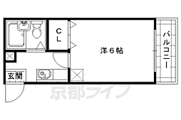 北斗ハイツ 1Kの間取図画像