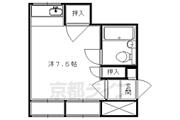 宮ノ東ハイツ ワンルームの間取図画像