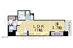 ファインレジデンス京都五条通 1LDKの間取図画像