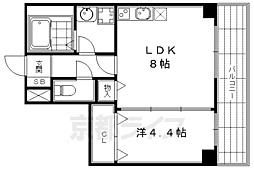 ICasa綾小路 1LDKの間取図画像